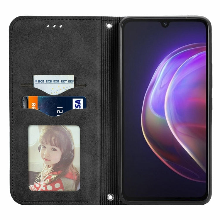For vivo V21 Retro Skin Feel Business Magnetic Horizontal Flip Leather Case with Holder & Card Slots & Wallet & Photo Frame