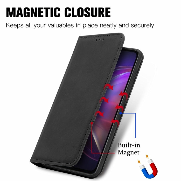 For vivo V21 Retro Skin Feel Business Magnetic Horizontal Flip Leather Case with Holder & Card Slots & Wallet & Photo Frame