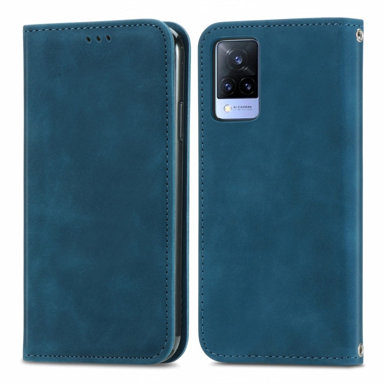 For vivo V21 Retro Skin Feel Business Magnetic Horizontal Flip Leather Case with Holder & Card Slots & Wallet & Photo Frame