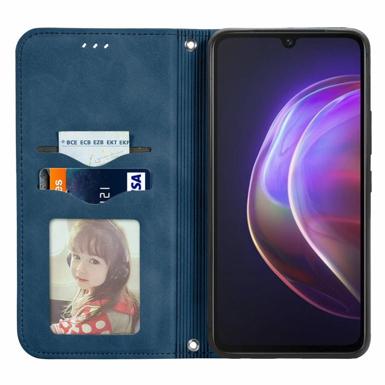 For vivo V21 Retro Skin Feel Business Magnetic Horizontal Flip Leather Case with Holder & Card Slots & Wallet & Photo Frame