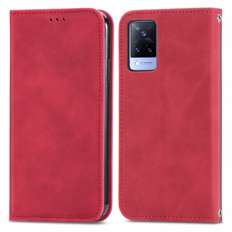 For vivo V21 Retro Skin Feel Business Magnetic Horizontal Flip Leather Case with Holder & Card Slots & Wallet & Photo Frame