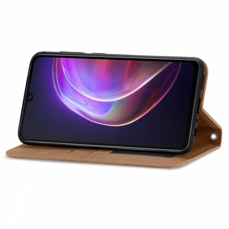 For vivo V21 Retro Skin Feel Business Magnetic Horizontal Flip Leather Case with Holder & Card Slots & Wallet & Photo Frame