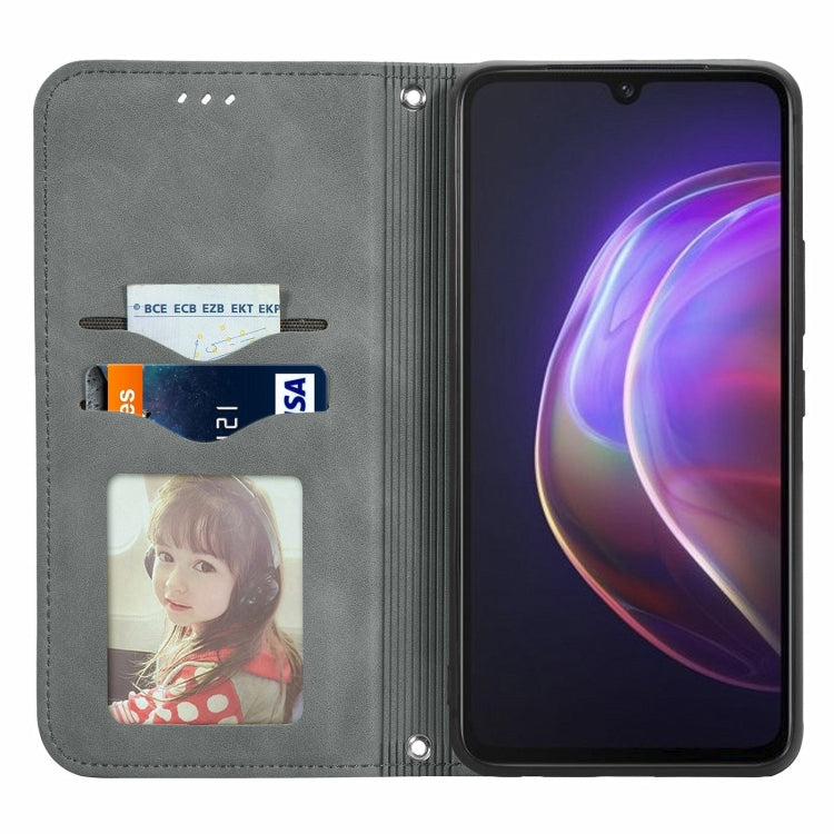 For vivo V21 Retro Skin Feel Business Magnetic Horizontal Flip Leather Case with Holder & Card Slots & Wallet & Photo Frame