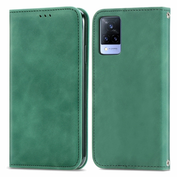 For vivo V21 Retro Skin Feel Business Magnetic Horizontal Flip Leather Case with Holder & Card Slots & Wallet & Photo Frame