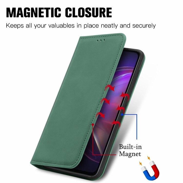 For vivo V21 Retro Skin Feel Business Magnetic Horizontal Flip Leather Case with Holder & Card Slots & Wallet & Photo Frame