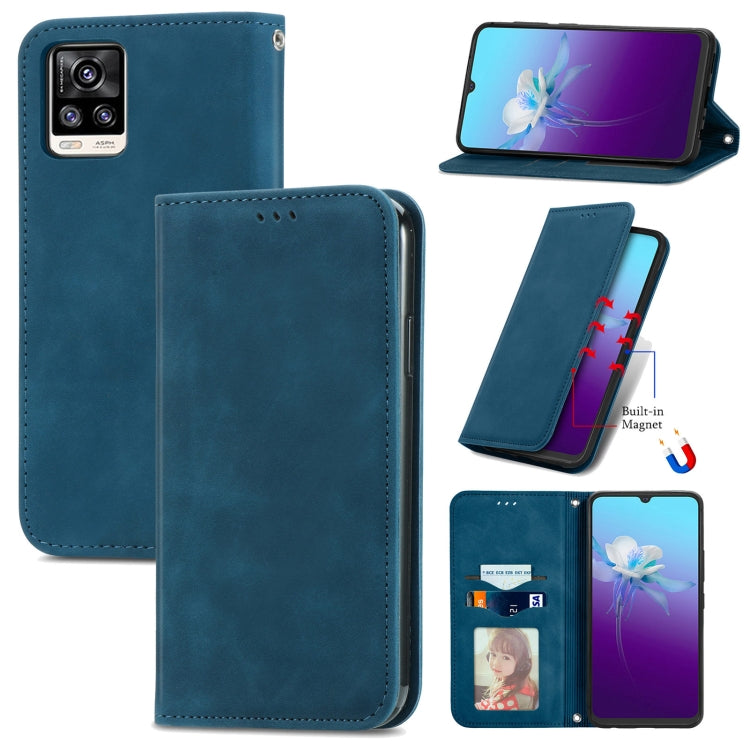 For vivo V20 2021 Retro Skin Feel Business Magnetic Horizontal Flip Leather Case with Holder & Card Slots & Wallet & Photo Frame