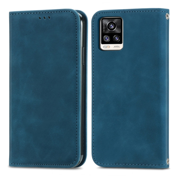 For vivo V20 2021 Retro Skin Feel Business Magnetic Horizontal Flip Leather Case with Holder & Card Slots & Wallet & Photo Frame