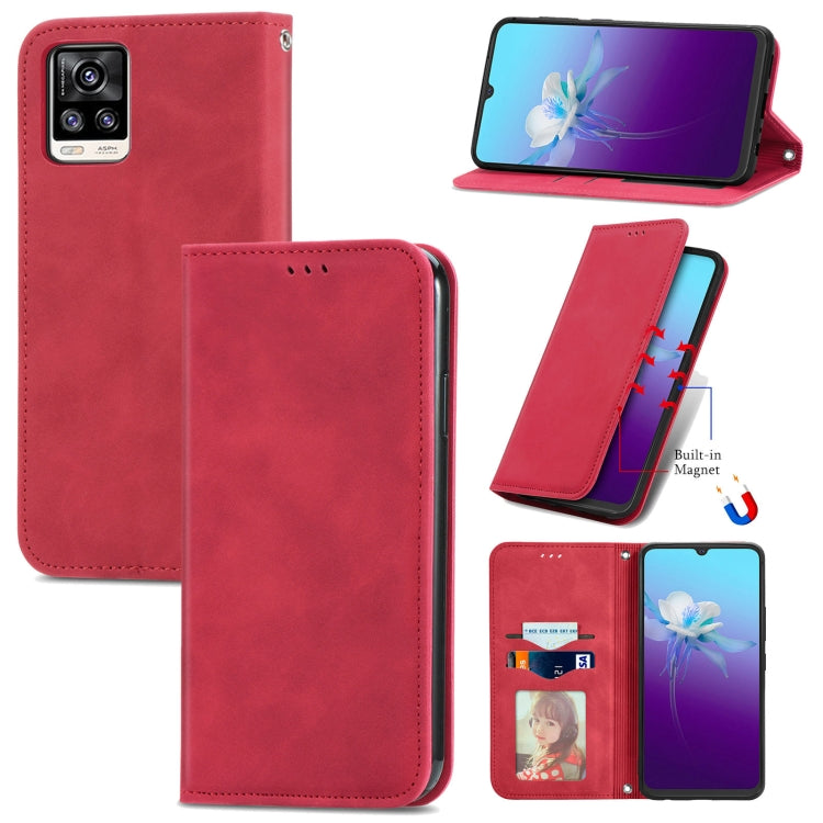 For vivo V20 2021 Retro Skin Feel Business Magnetic Horizontal Flip Leather Case with Holder & Card Slots & Wallet & Photo Frame