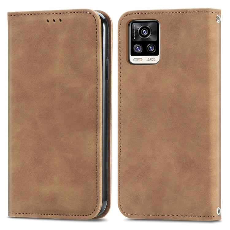 For vivo V20 2021 Retro Skin Feel Business Magnetic Horizontal Flip Leather Case with Holder & Card Slots & Wallet & Photo Frame