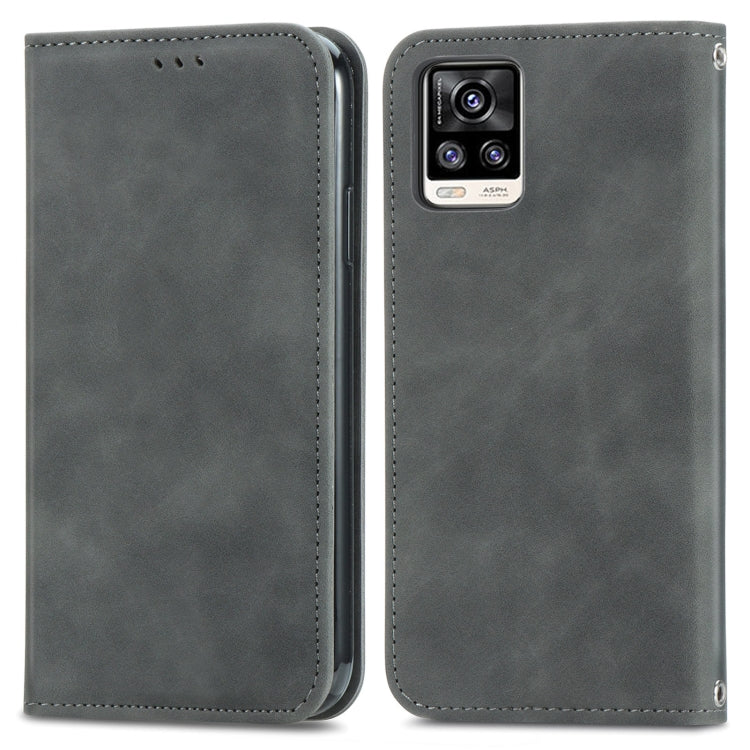 For vivo V20 2021 Retro Skin Feel Business Magnetic Horizontal Flip Leather Case with Holder & Card Slots & Wallet & Photo Frame