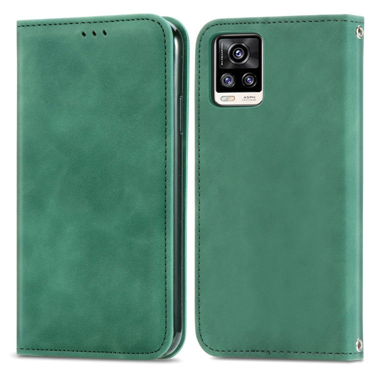For vivo V20 2021 Retro Skin Feel Business Magnetic Horizontal Flip Leather Case with Holder & Card Slots & Wallet & Photo Frame