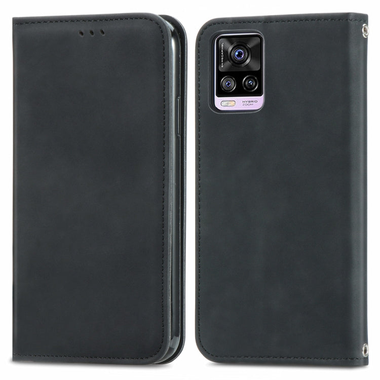 For vivo S7 Retro Skin Feel Business Magnetic Horizontal Flip Leather Case with Holder & Card Slots & Wallet & Photo Frame