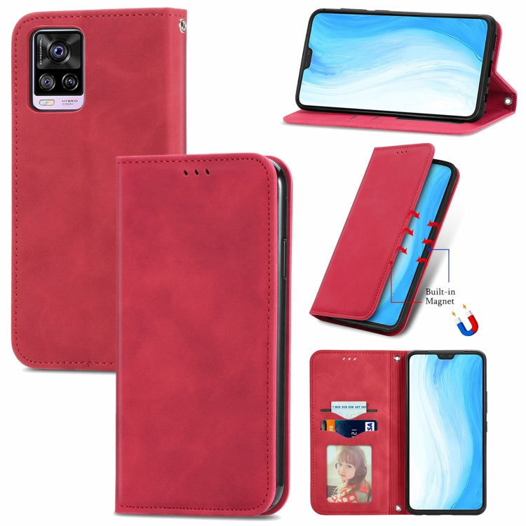 For vivo S7 Retro Skin Feel Business Magnetic Horizontal Flip Leather Case with Holder & Card Slots & Wallet & Photo Frame