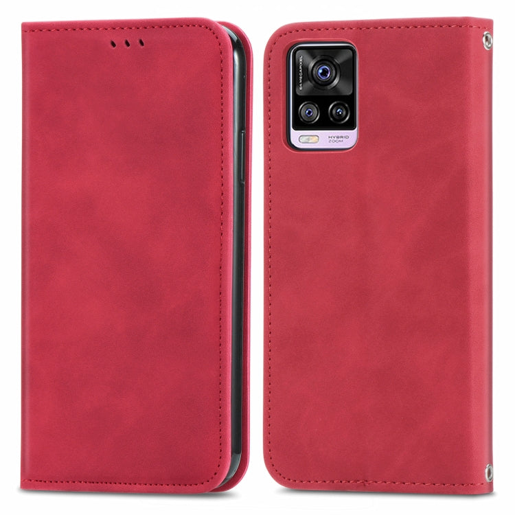 For vivo S7 Retro Skin Feel Business Magnetic Horizontal Flip Leather Case with Holder & Card Slots & Wallet & Photo Frame