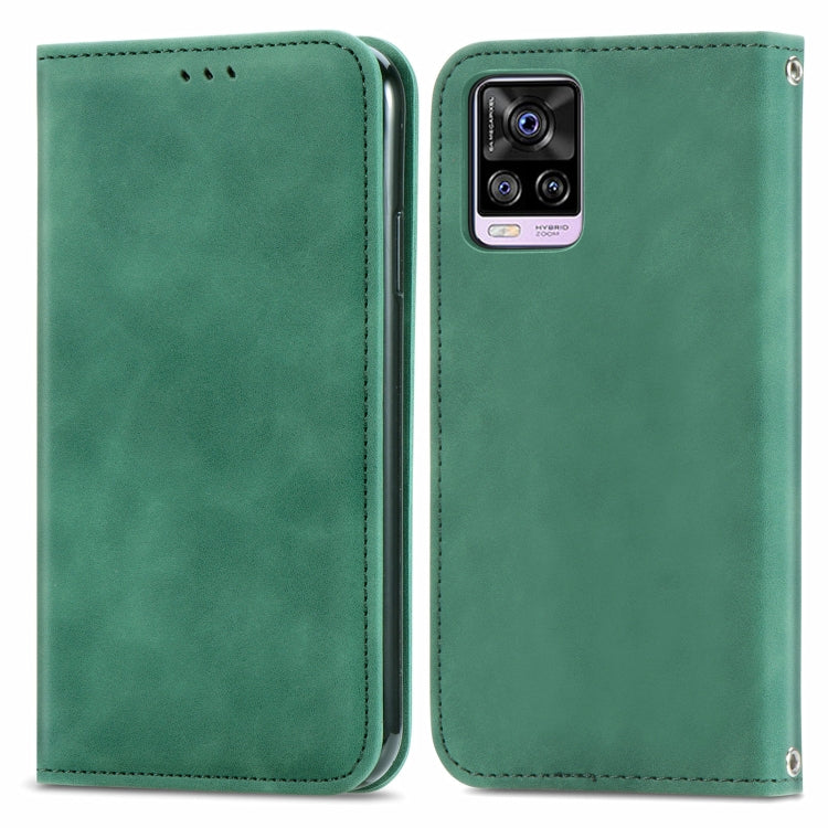 For vivo S7 Retro Skin Feel Business Magnetic Horizontal Flip Leather Case with Holder & Card Slots & Wallet & Photo Frame