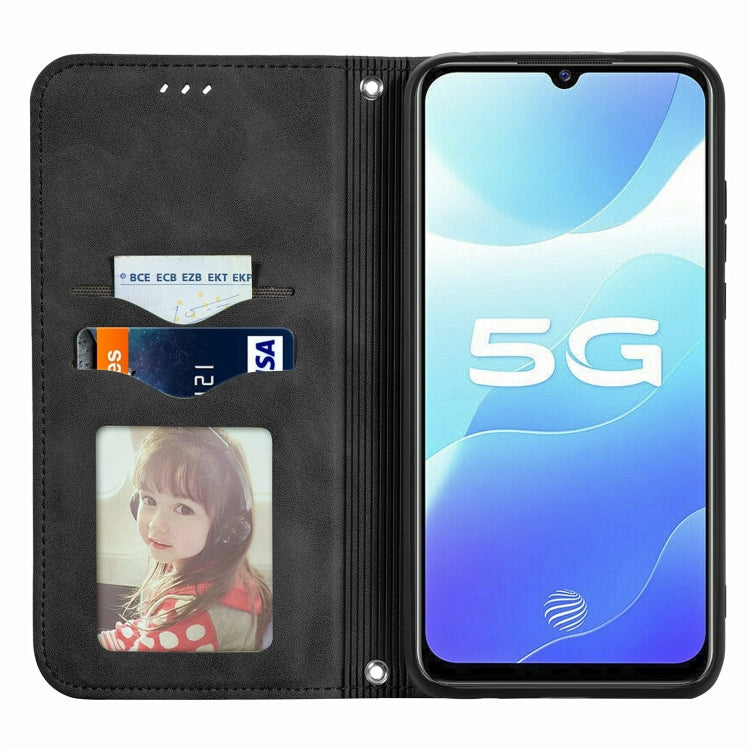 For vivo S7 E Retro Skin Feel Business Magnetic Horizontal Flip Leather Case with Holder & Card Slots & Wallet & Photo Frame