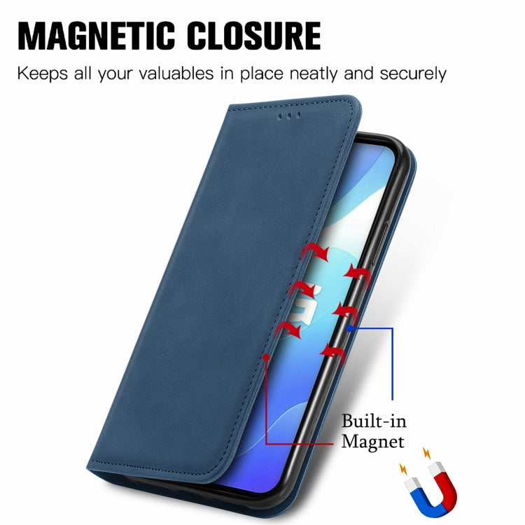 For vivo S7 E Retro Skin Feel Business Magnetic Horizontal Flip Leather Case with Holder & Card Slots & Wallet & Photo Frame