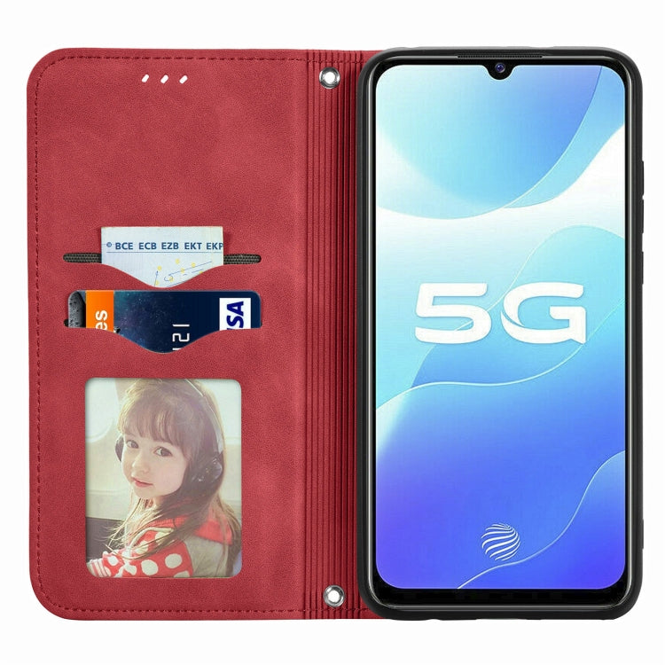 For vivo S7 E Retro Skin Feel Business Magnetic Horizontal Flip Leather Case with Holder & Card Slots & Wallet & Photo Frame