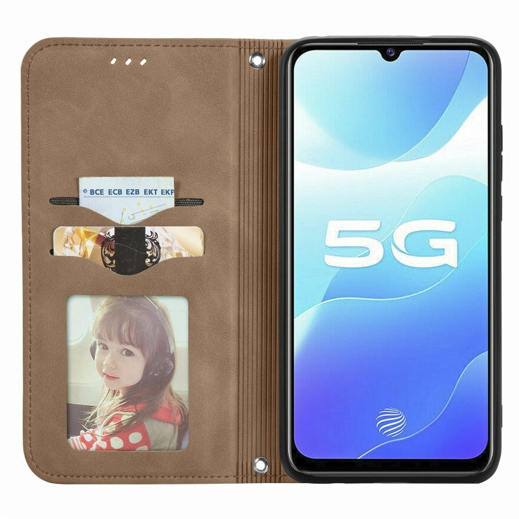 For vivo S7 E Retro Skin Feel Business Magnetic Horizontal Flip Leather Case with Holder & Card Slots & Wallet & Photo Frame