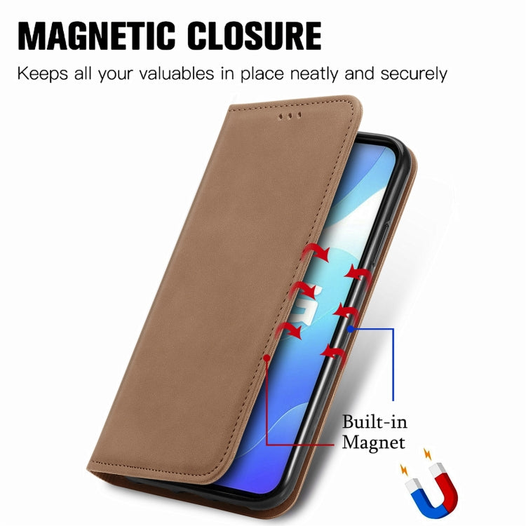 For vivo S7 E Retro Skin Feel Business Magnetic Horizontal Flip Leather Case with Holder & Card Slots & Wallet & Photo Frame