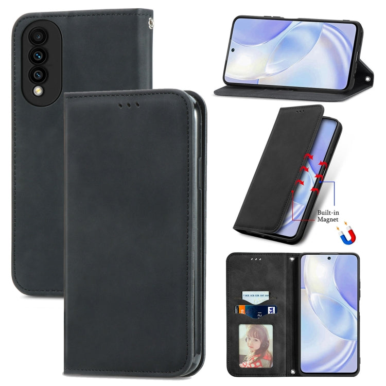 For Huawei nova 8 SE Youth Retro Skin Feel Business Magnetic Horizontal Flip Leather Case with Holder & Card Slots & Wallet & Photo Frame