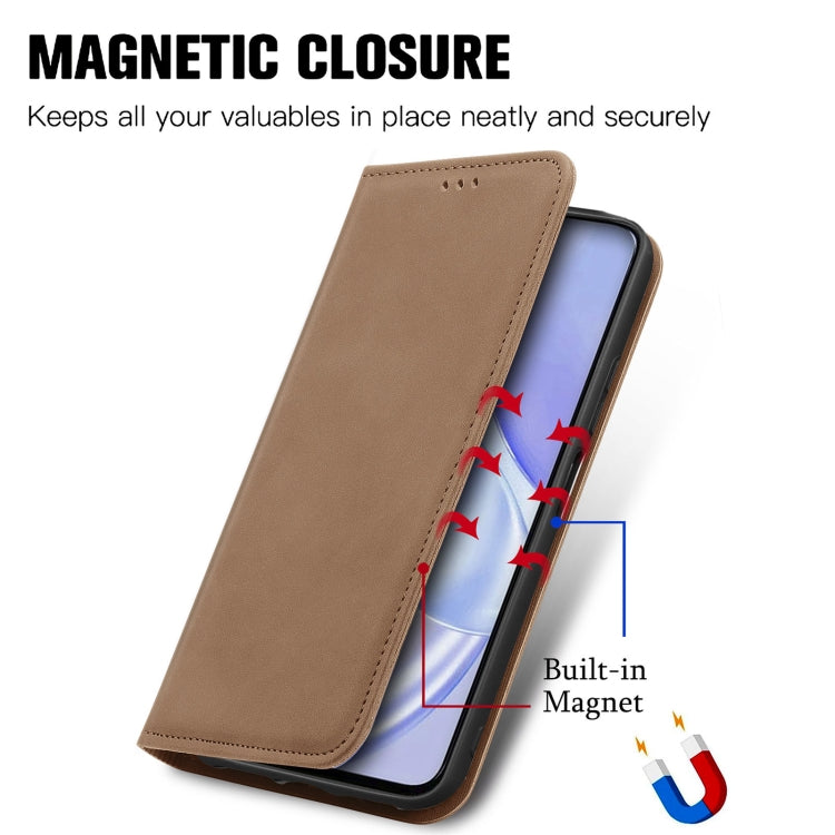 For Huawei nova 8 SE Youth Retro Skin Feel Business Magnetic Horizontal Flip Leather Case with Holder & Card Slots & Wallet & Photo Frame