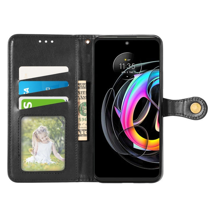 For Motorola Edge 20 Lite Solid Color Leather Buckle Phone Case with Lanyard & Photo Frame & Card Slot & Wallet & Stand Function