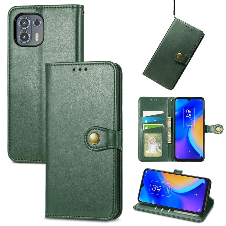 For Motorola Edge 20 Lite Solid Color Leather Buckle Phone Case with Lanyard & Photo Frame & Card Slot & Wallet & Stand Function