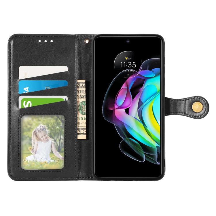 For Motorola Edge 20 Solid Color Leather Buckle Phone Case with Lanyard & Photo Frame & Card Slot & Wallet & Stand Function