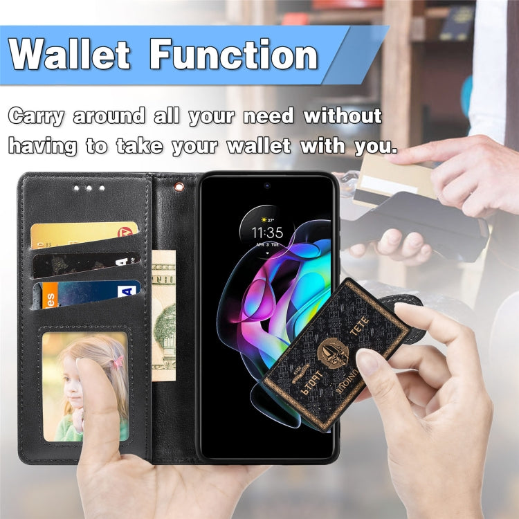 For Motorola Edge 20 Solid Color Leather Buckle Phone Case with Lanyard & Photo Frame & Card Slot & Wallet & Stand Function