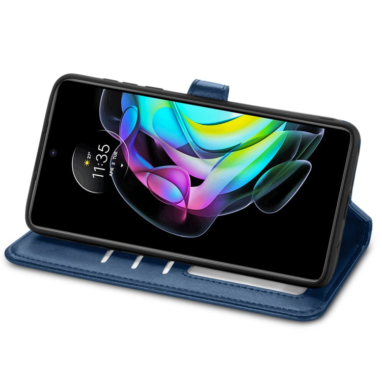 For Motorola Edge 20 Solid Color Leather Buckle Phone Case with Lanyard & Photo Frame & Card Slot & Wallet & Stand Function