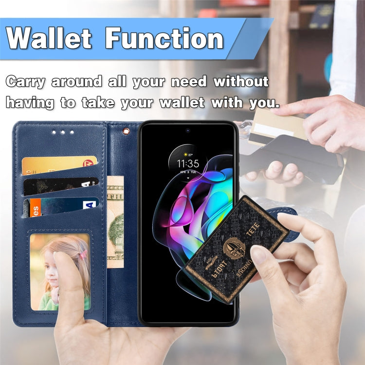 For Motorola Edge 20 Solid Color Leather Buckle Phone Case with Lanyard & Photo Frame & Card Slot & Wallet & Stand Function