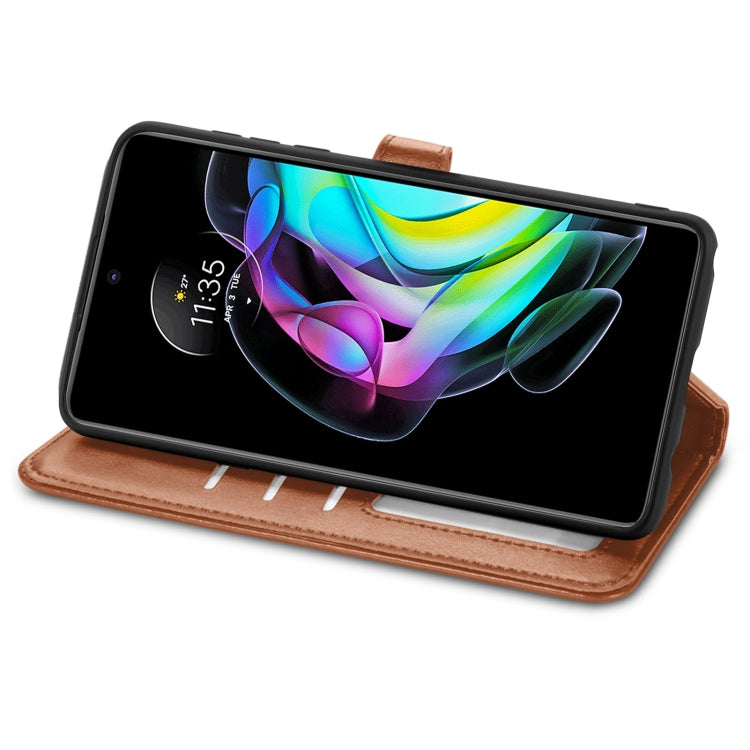 For Motorola Edge 20 Solid Color Leather Buckle Phone Case with Lanyard & Photo Frame & Card Slot & Wallet & Stand Function