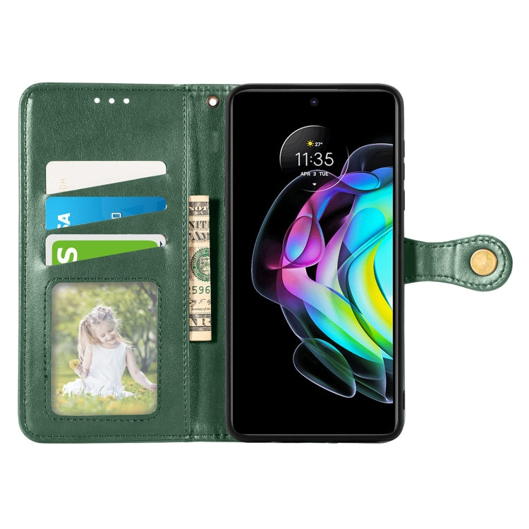 For Motorola Edge 20 Solid Color Leather Buckle Phone Case with Lanyard & Photo Frame & Card Slot & Wallet & Stand Function