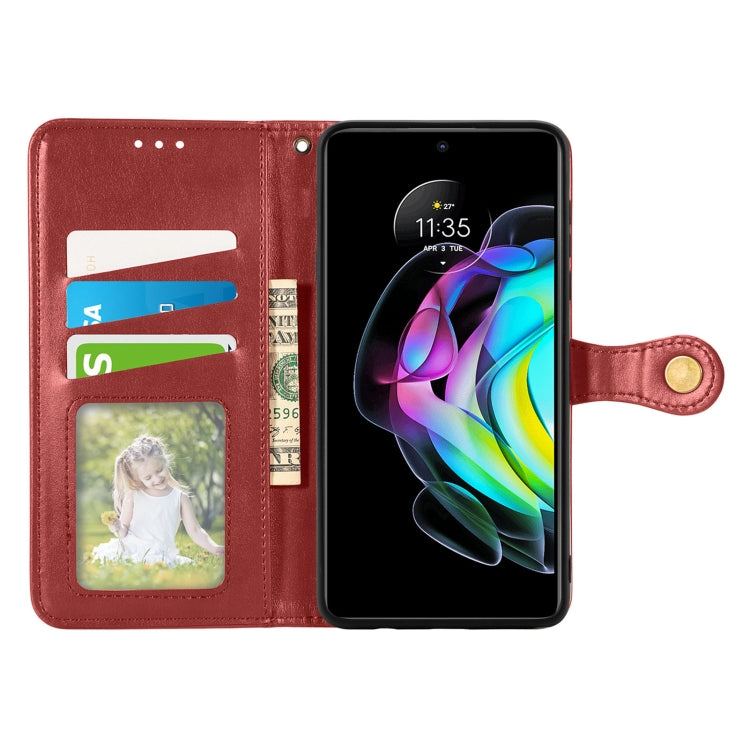 For Motorola Edge 20 Solid Color Leather Buckle Phone Case with Lanyard & Photo Frame & Card Slot & Wallet & Stand Function