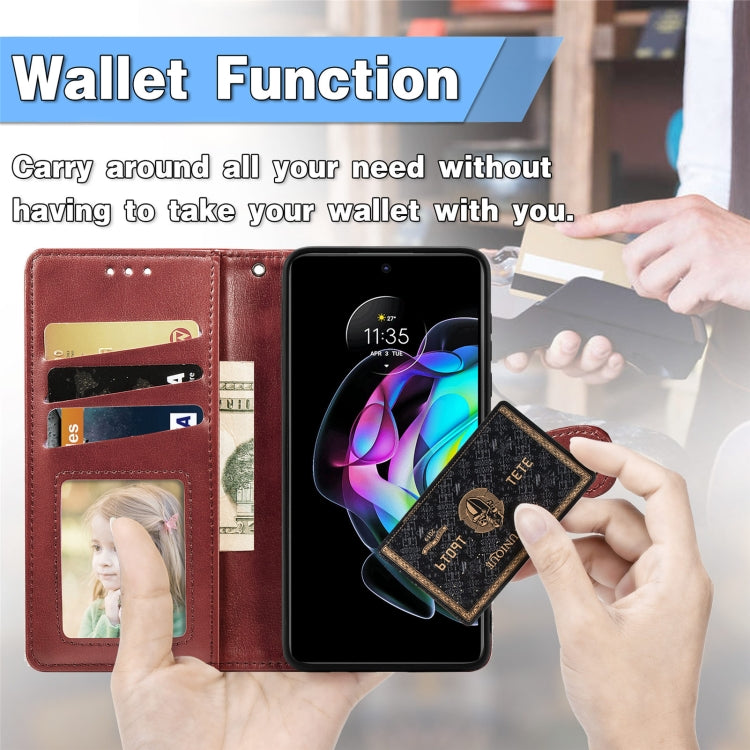 For Motorola Edge 20 Solid Color Leather Buckle Phone Case with Lanyard & Photo Frame & Card Slot & Wallet & Stand Function