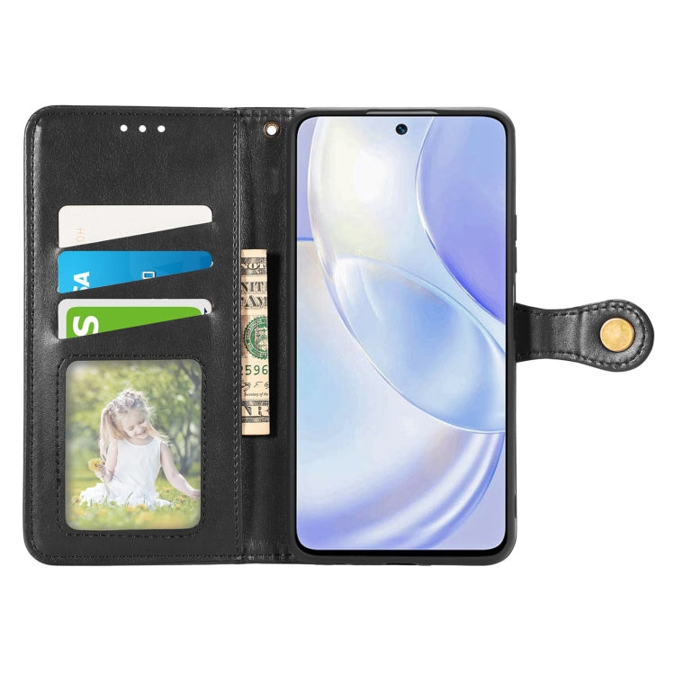 For Huawei Nova 8 SE Youth Solid Color Leather Buckle Phone Case with Lanyard & Photo Frame & Card Slot & Wallet & Stand Function