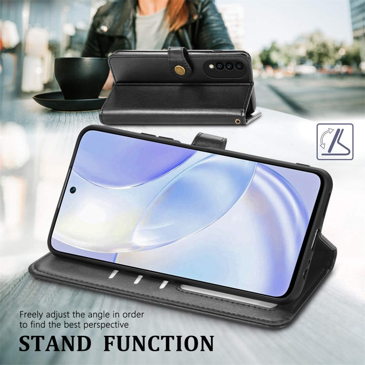 For Huawei Nova 8 SE Youth Solid Color Leather Buckle Phone Case with Lanyard & Photo Frame & Card Slot & Wallet & Stand Function