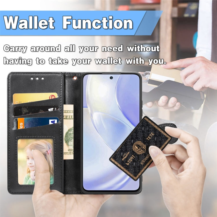 For Huawei Nova 8 SE Youth Solid Color Leather Buckle Phone Case with Lanyard & Photo Frame & Card Slot & Wallet & Stand Function