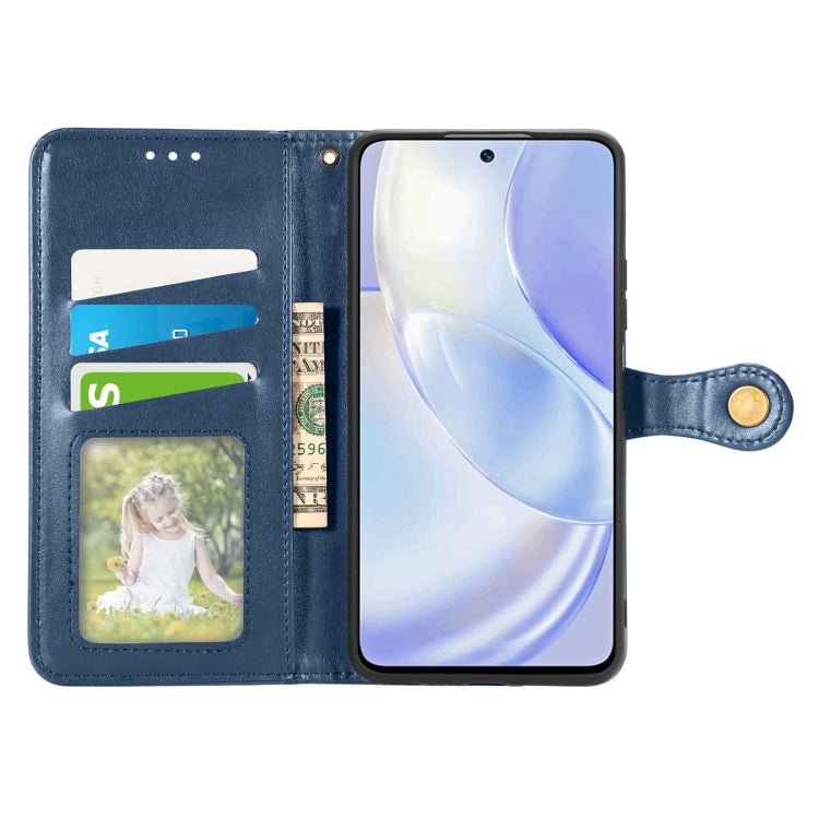 For Huawei Nova 8 SE Youth Solid Color Leather Buckle Phone Case with Lanyard & Photo Frame & Card Slot & Wallet & Stand Function