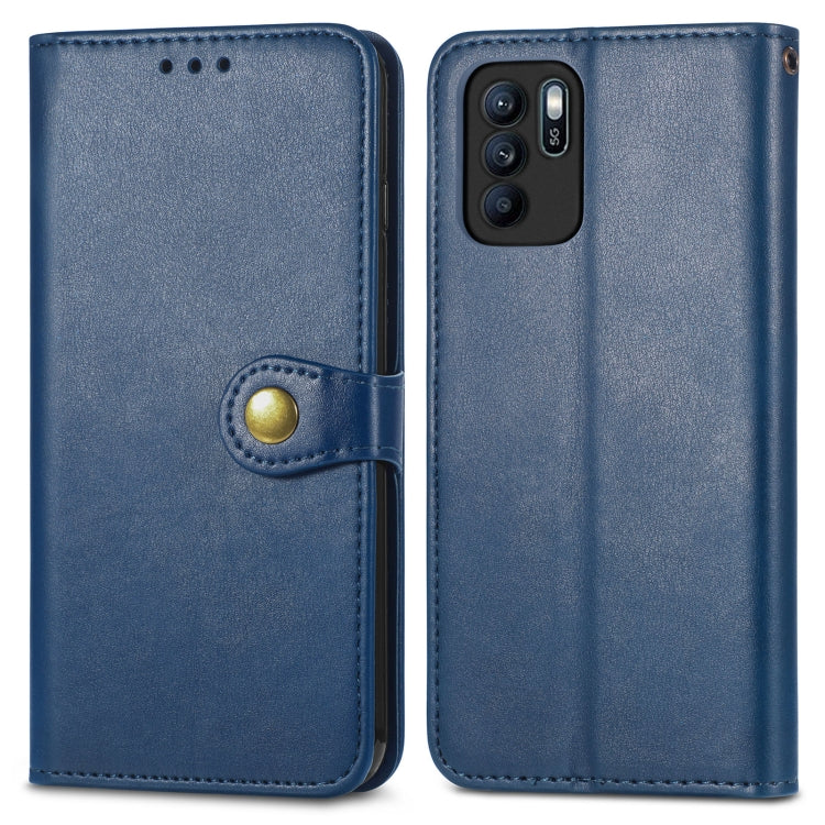 For OPPO Reno6 Z Solid Color Leather Buckle Phone Case with Lanyard & Photo Frame & Card Slot & Wallet & Stand Function