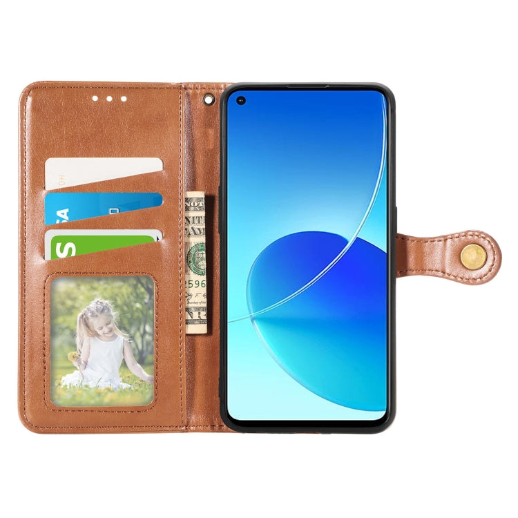 For OPPO Reno6 Z Solid Color Leather Buckle Phone Case with Lanyard & Photo Frame & Card Slot & Wallet & Stand Function