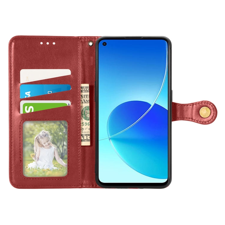 For OPPO Reno6 Z Solid Color Leather Buckle Phone Case with Lanyard & Photo Frame & Card Slot & Wallet & Stand Function