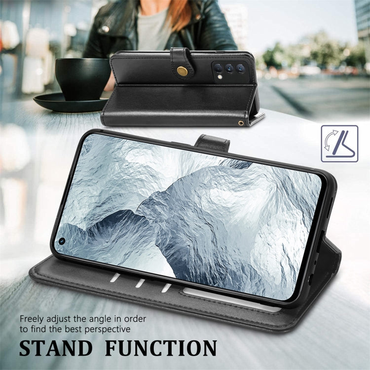 For OPPO Realme GT Master Solid Color Leather Buckle Phone Case with Lanyard & Photo Frame & Card Slot & Wallet & Stand Function
