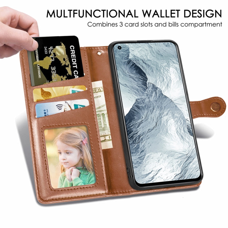 For OPPO Realme GT Master Solid Color Leather Buckle Phone Case with Lanyard & Photo Frame & Card Slot & Wallet & Stand Function