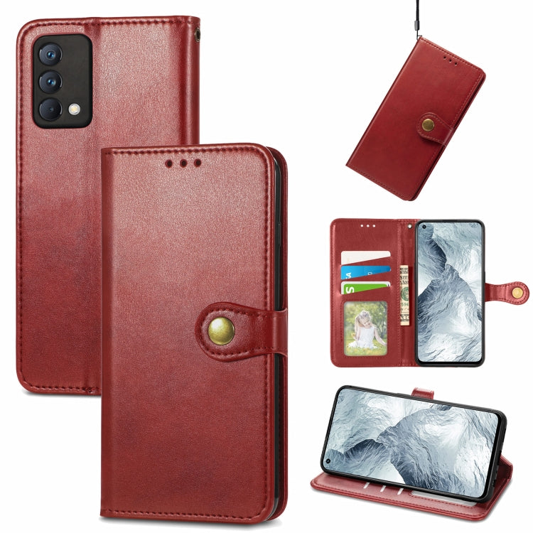 For OPPO Realme GT Master Solid Color Leather Buckle Phone Case with Lanyard & Photo Frame & Card Slot & Wallet & Stand Function