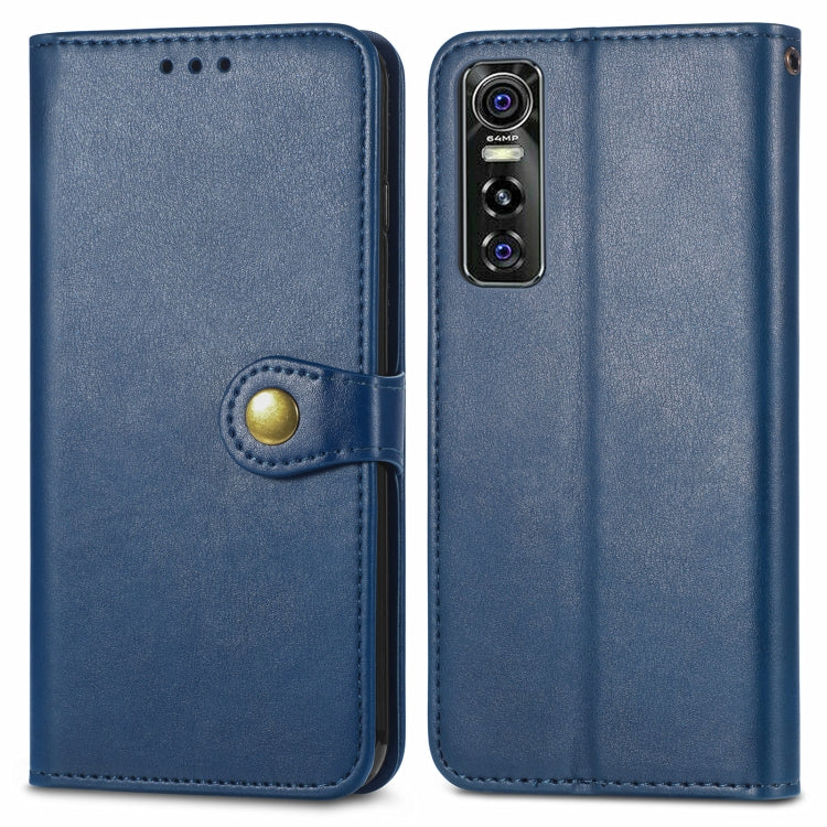 For vivo S7e Solid Color Leather Buckle Phone Case