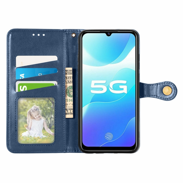 For vivo S7e Solid Color Leather Buckle Phone Case