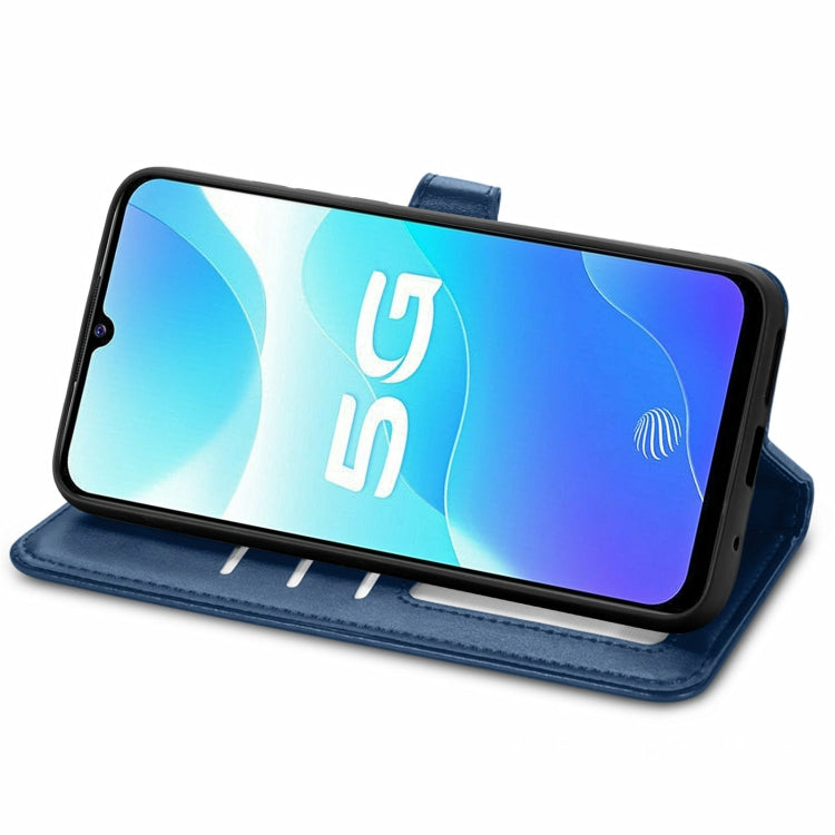 For vivo S7e Solid Color Leather Buckle Phone Case