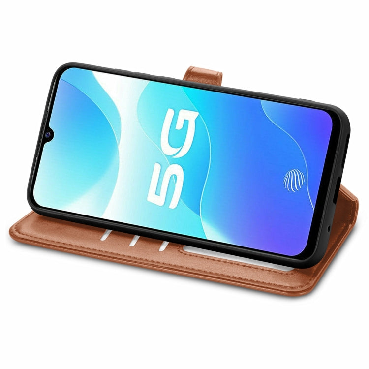 For vivo S7e Solid Color Leather Buckle Phone Case